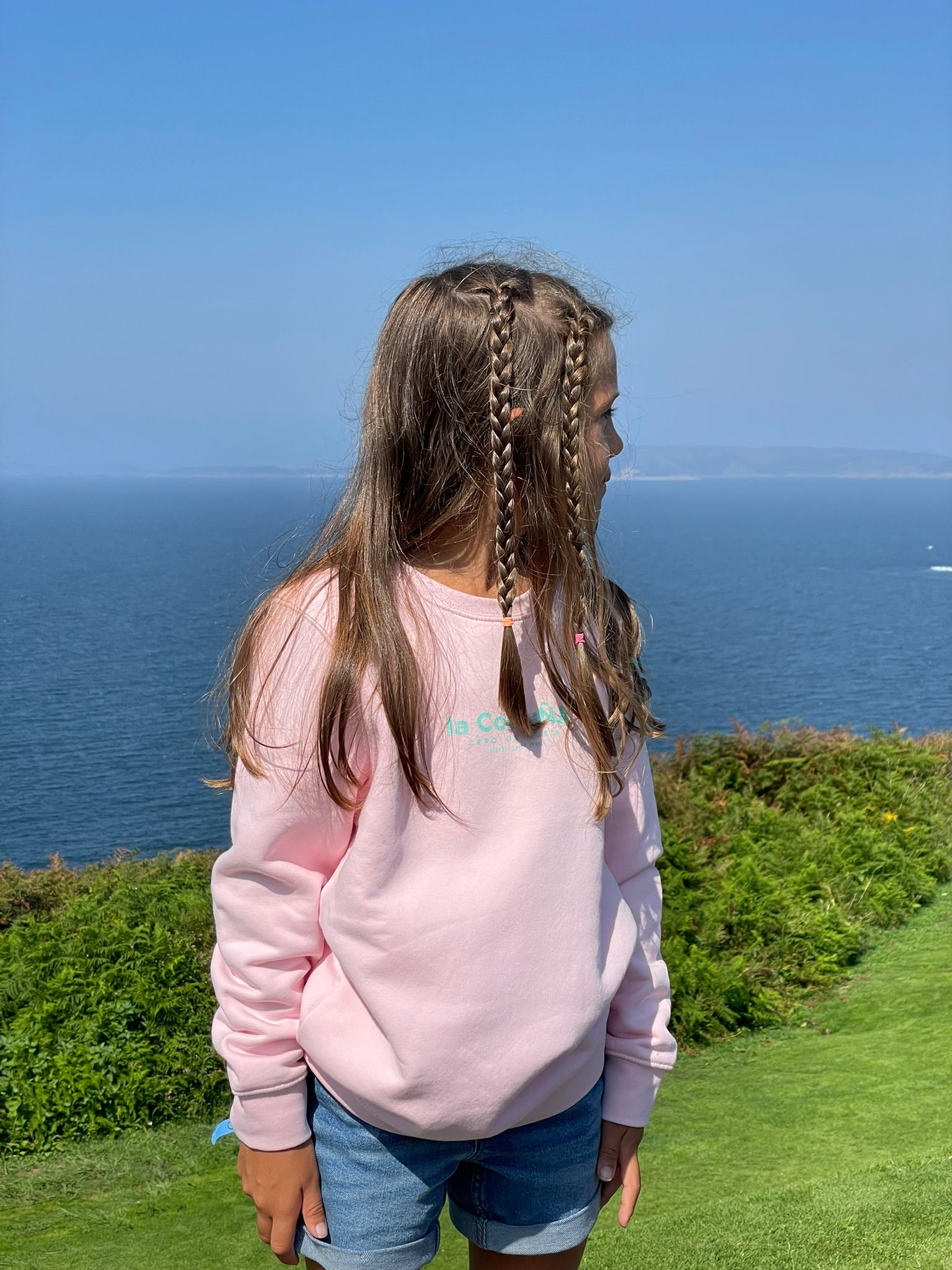 SUDADERA LA CORUÑA ROSA/VERDE AGUA KIDS
